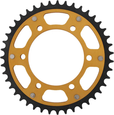 Gold and black motorcycle sprocket RST-480-43-GLD rear stealth sprocket for Suzuki/Yamaha