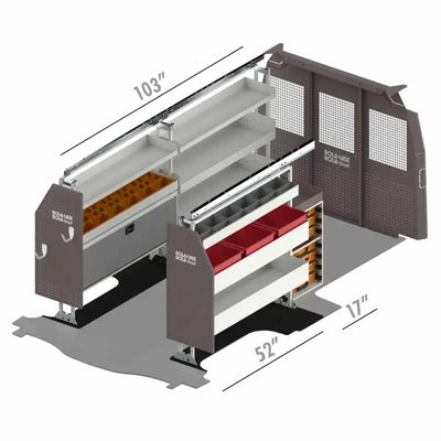 Van shelving and partition with RSVAKIT155CE19 Rolacase Securing Anchor Kit