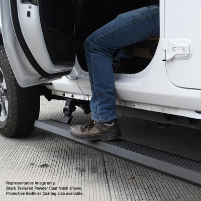 Running Board Protective Bedliner Coating; Black; Aluminum; Lighted; Rocker Panel Mount - Truck & Automotive