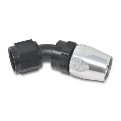 Russell Performance -10 AN Black/Silver 45 Degree Full Flow Hose End - 610113