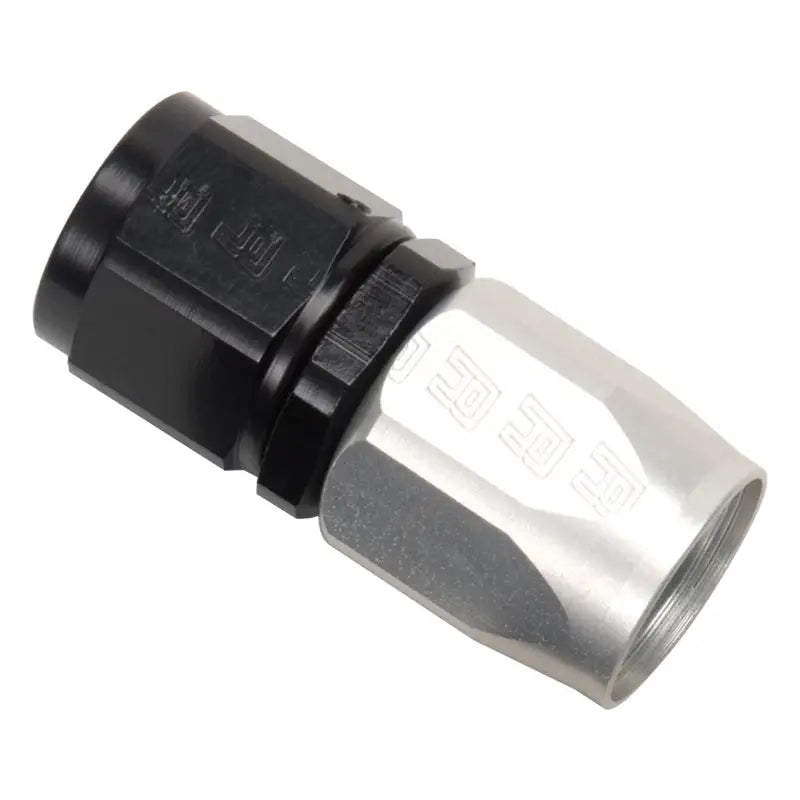 Russell Performance -6 AN Black/Silver Straight Full Flow Hose End - 610023