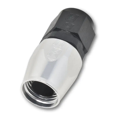 Russell Performance -6 AN Black/Silver Straight Full Flow Hose End - 610023