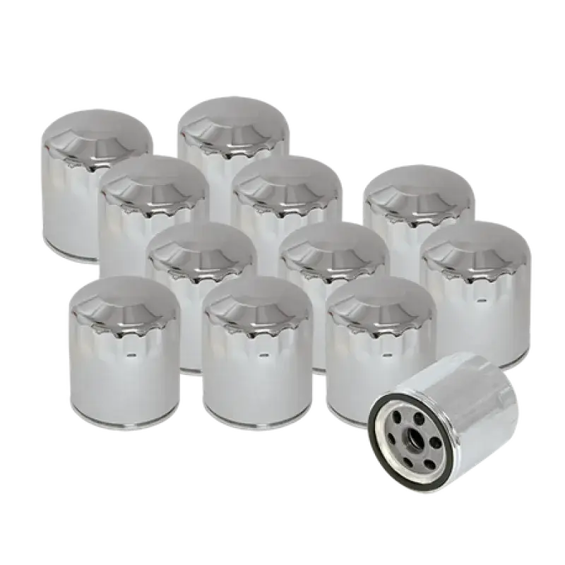 S&S Cycle Shovelhead Models Oil Filters - Chrome - 12 Pack for enhanced motorcycle performance and style.