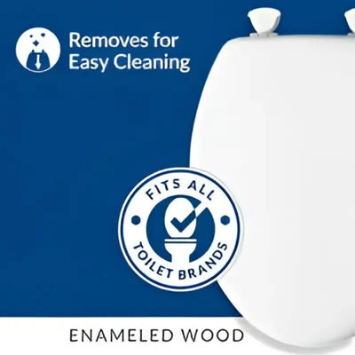 White enameled wood gripper seat cover with easy-clean removable hinges for SC-10 Rsi