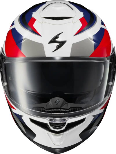 Exo Eclipse Full Face Helmet Lunar White/Red/Blue Lg - SCORPION EXO