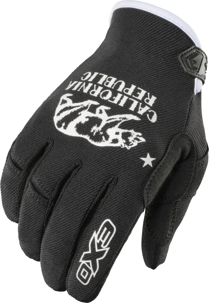 Moto Flex Gloves Golden State Black/White Lg - SCORPION EXO
