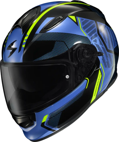 Ryzer Full Face Helmet Switch Blue/Hi Viz Md - SCORPION EXO