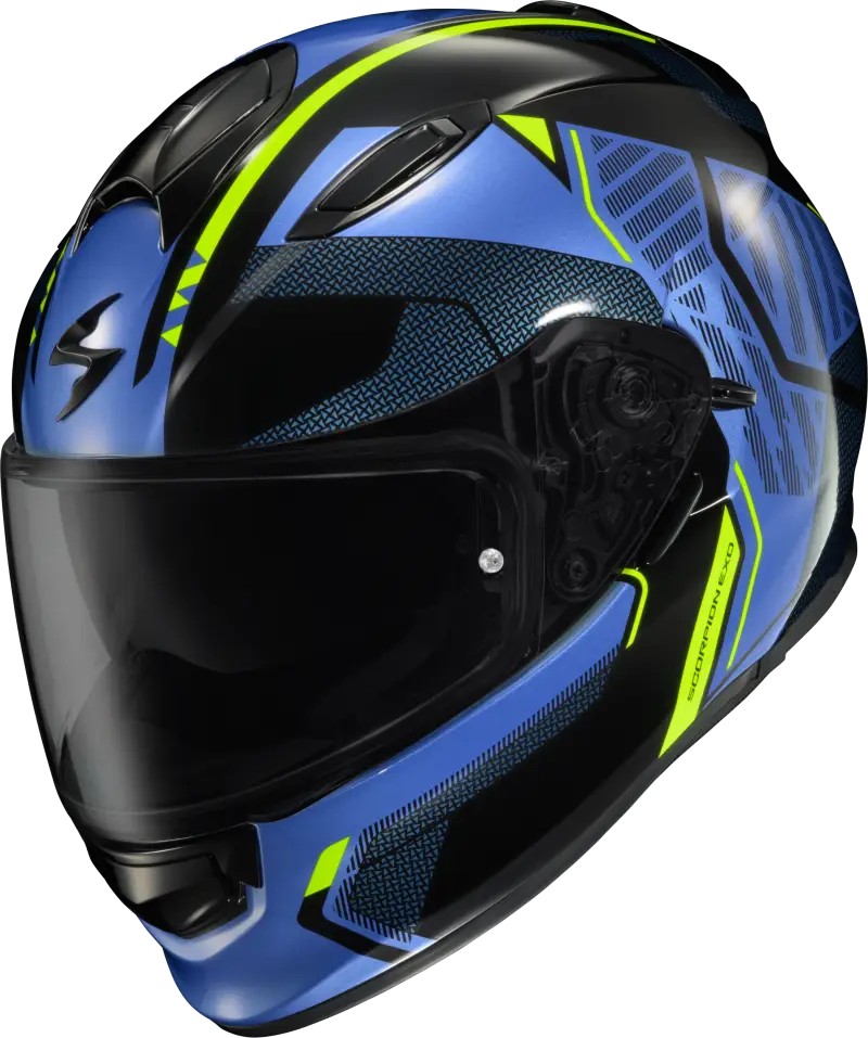 Ryzer Full Face Helmet Switch Blue/Hi Viz 2x - SCORPION EXO