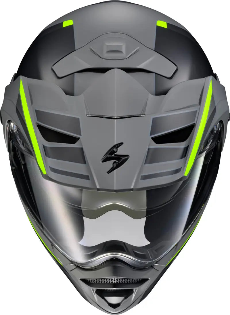 Exo At960 Modular Helmet Monk Grey/Hi Viz Lg - SCORPION EXO