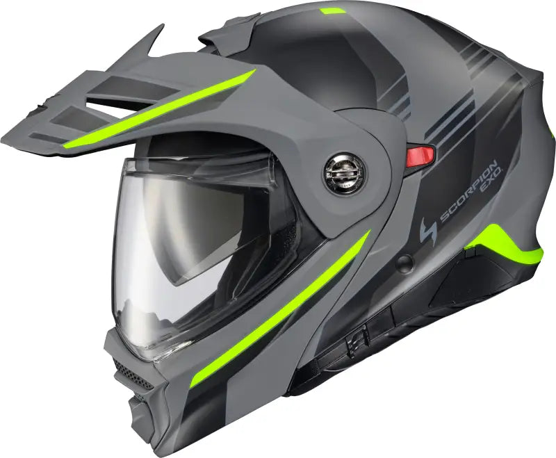 Exo At960 Modular Helmet Monk Grey/Hi Viz Lg - SCORPION EXO