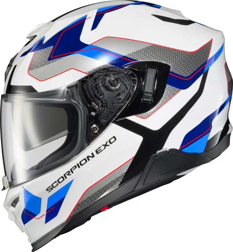 Exo T520 Full Face Helmet Zuse White/Blue Md - SCORPION EXO