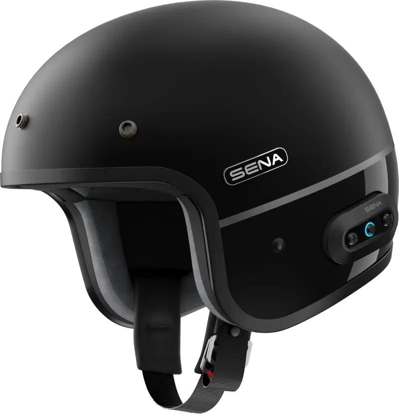 Surge Open Face Helmet W/Mesh Matte Black/Glossy Black Sm - SENA