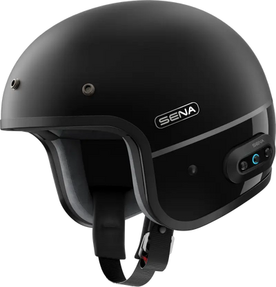 Surge Open Face Helmet W/Mesh Matte Black/Glossy Black Xl - SENA