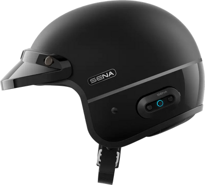 Surge Open Face Helmet W/Mesh Matte Black/Glossy Black Xl - SENA