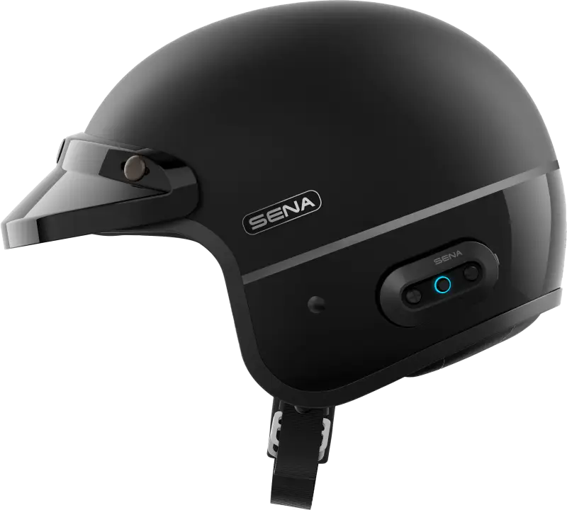 Surge Open Face Helmet W/Mesh Matte Black/Glossy Black Xl - SENA