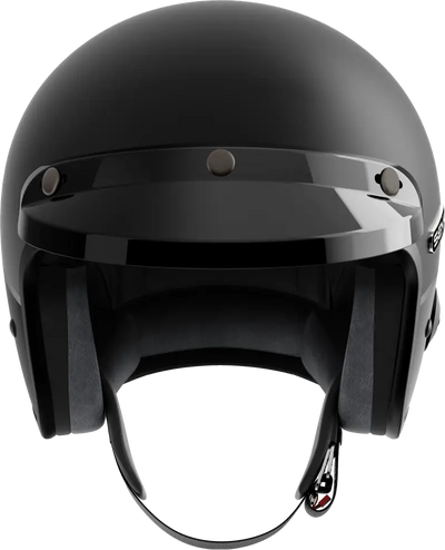 Surge Open Face Helmet W/Mesh Matte Black/Glossy Black Lg - SENA