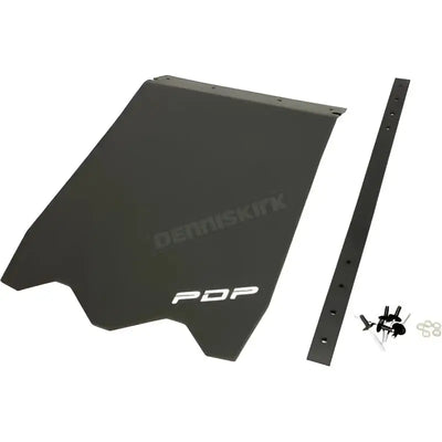 Black rectangular ATV UTV skid plate with mounting hardware for PDP Snow Bike snow flap