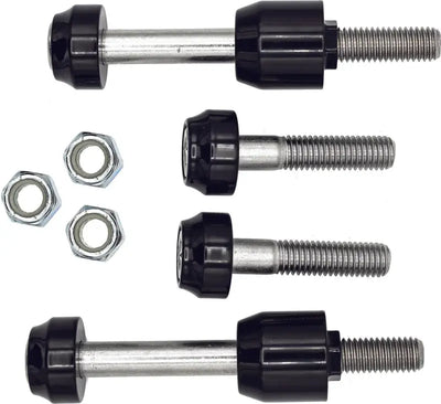 Black and silver rear peg frame mount slider set with nuts for Softail SF80015