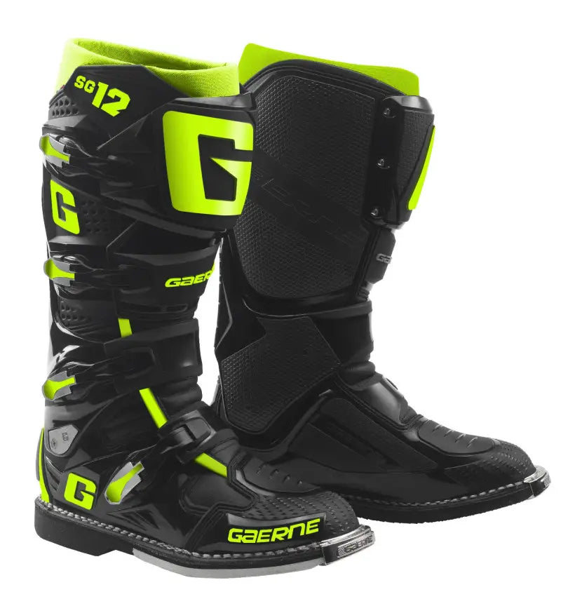 GAERNE Sg12 Boots Black/Yellow Fluo Sz 12 for Powersports