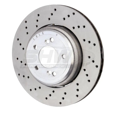 SHW 08-13 BMW M3 4.0L Left Rear Cross-Drilled Lightweight Brake Rotor (34212283803) - BRL42853