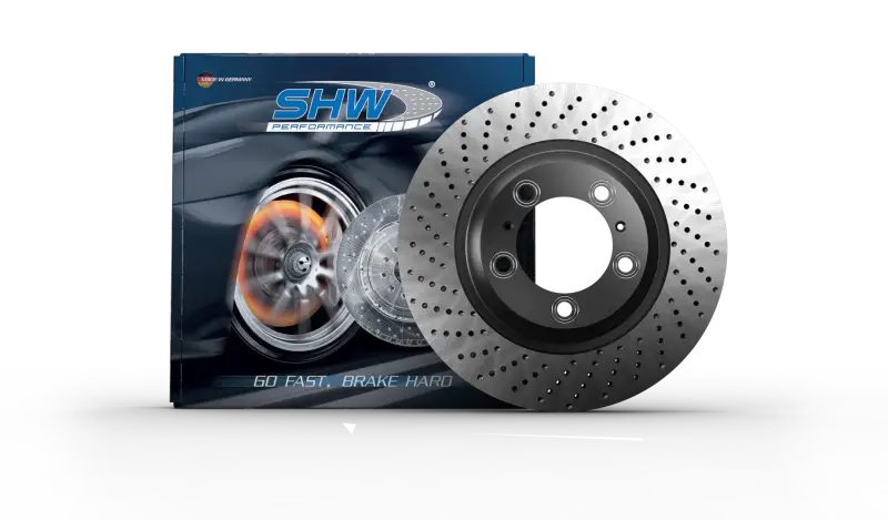 SHW 13-16 Porsche Boxster 2.7L w/o Ceramics Right Front Drilled-Dimpled MB Brake Rotor (98135140201) - PFR39812