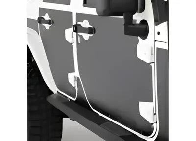 Smittybilt Mag-Armor Set of 15 on vehicle door, offering durable and stylish protection against scratches, dents, and road hazards.