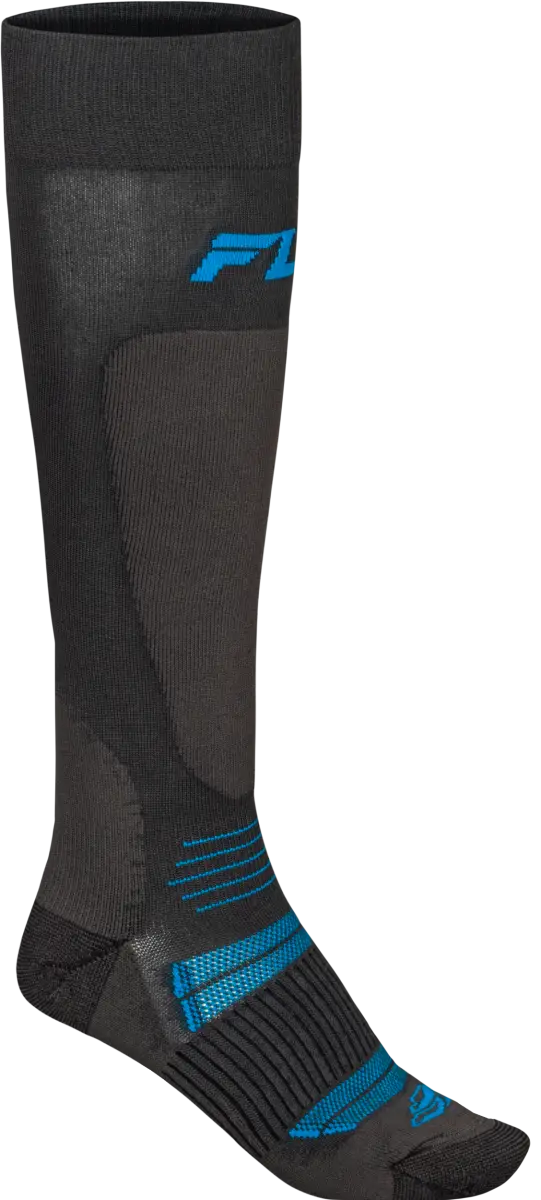 Snow Midweight Wool Sock Grey/Blue Lg/Xl - FLY RACING