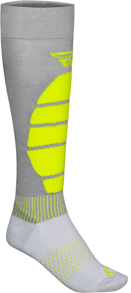 Snow Performance Coolmax Sock Grey/Hi Vis Sm/Md - FLY RACING