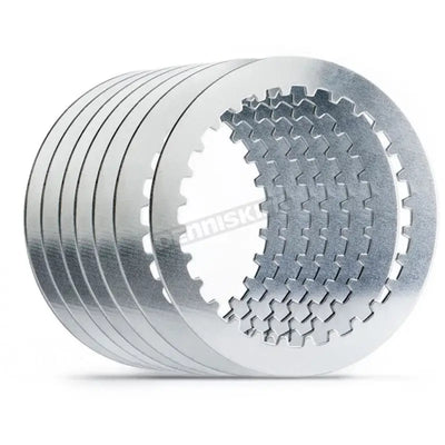 Stack of sp129-8-001 Hinson steel clutch plates with internal teeth for SP129-8-001