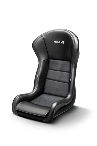 Sleek black Sparco Seat Stradale Performance with stitched leather