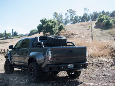 Spare Tire Carrier Truck Bed Bar Mount; 37 Inch Tire; Black; Steel; Direct Fit; Requires Armordillo - & Automotive