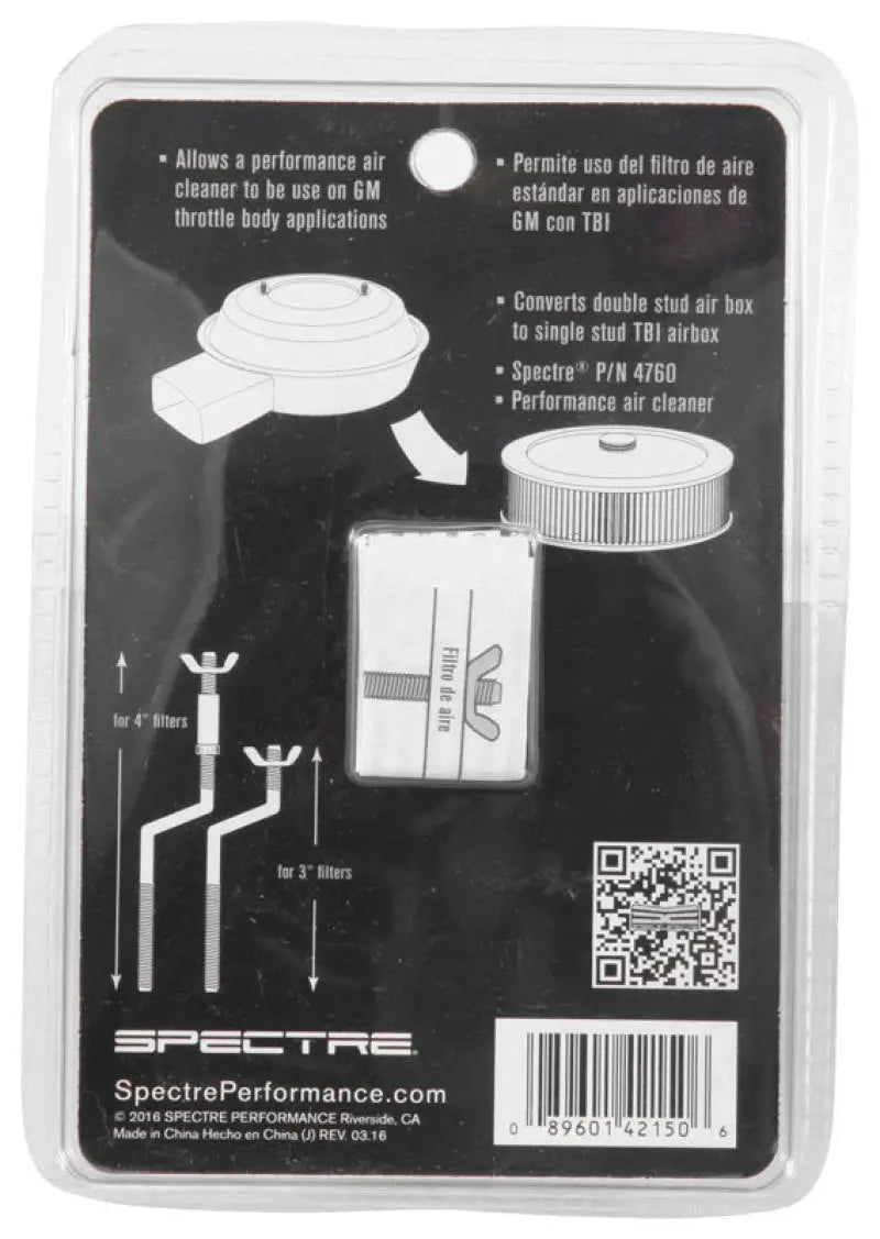 Spectre GM TBI Air Cleaner S-Stud Mounting Hardware (5in. Offset) 
