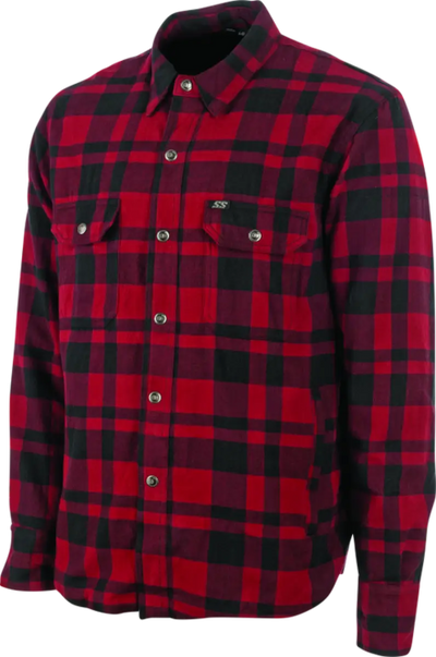 Speed and Strength Black 9 2.0 Moto Shirt Red features red and black plaid design