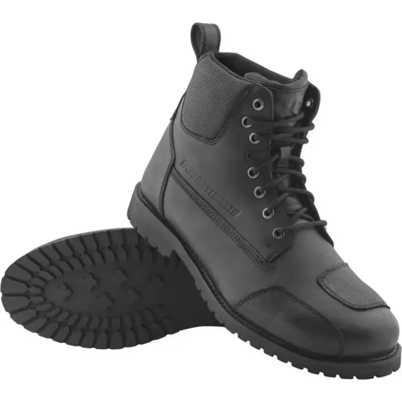 Black leather lace-up Arms Boot Black from Speed and Strength Call to Arms Boot Black style