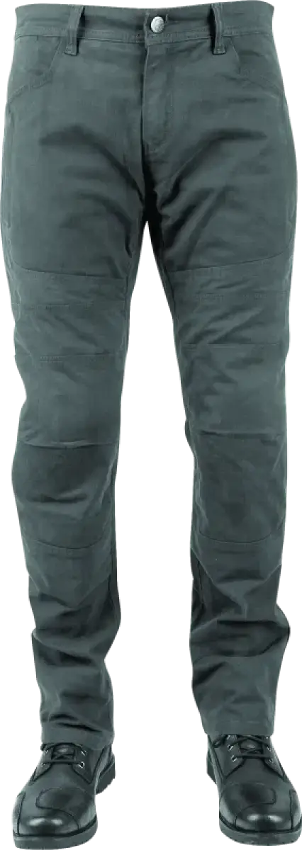 Gray motorcycle pants featuring strength dogs design in war pant charcoal size 40 X 32