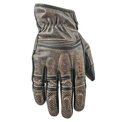 Distressed brown leather motorcycle glove from Speed and Strength Rust and Redemption Leather Gloves XL