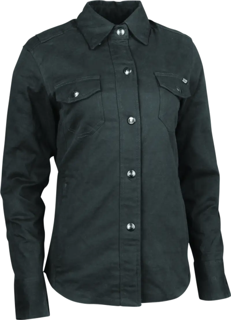 Dark green Speed Society armored moto shirt for women, small size, stylish and tough
