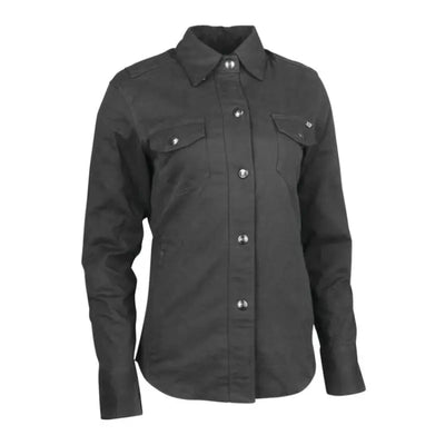 Dark gray Speed Society Armored Moto Shirt for women in XS, stylish armored moto look