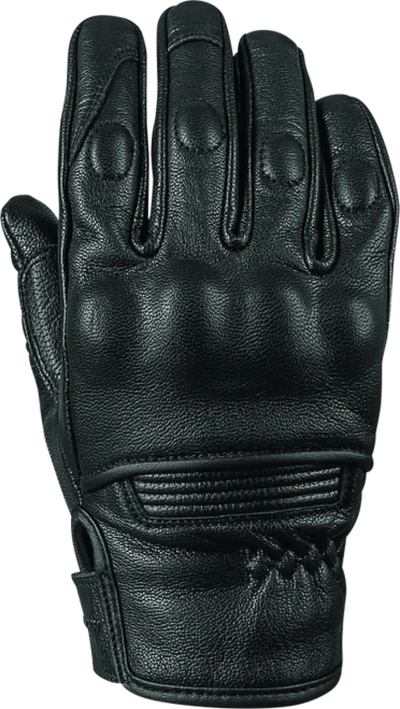 Black leather throttle body glove for strength throttle and riding comfort