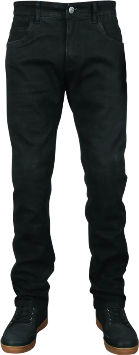 Black denim pants and shoes from Speed and Strength True Grit Denim collection