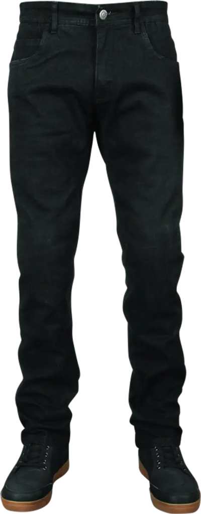 Black denim pants and shoes from Speed and Strength True Grit Denim collection