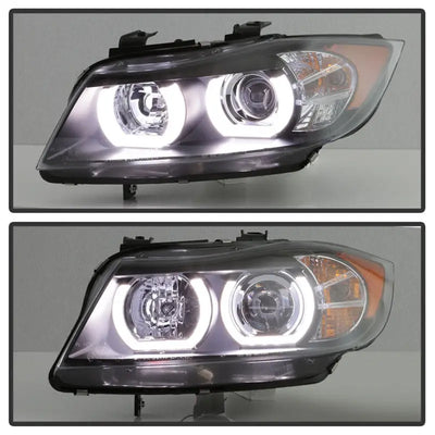 Spyder BMW E90 3-Series 06-08 4DR Headlights - Halogen Model Only - Black PRO-YD-BMWE9005V2-AM-BK - Truck & Automotive
