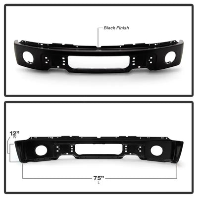 Spyder Ford F150 09-14 w/Fog Light Hole Front Bumper - Black (OEM # 9L3Z17757DPTM) - Truck & Automotive