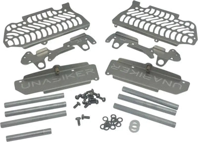 Unabiker radiator guard and mounting hardware for Suzuki SRMX45017-K in black