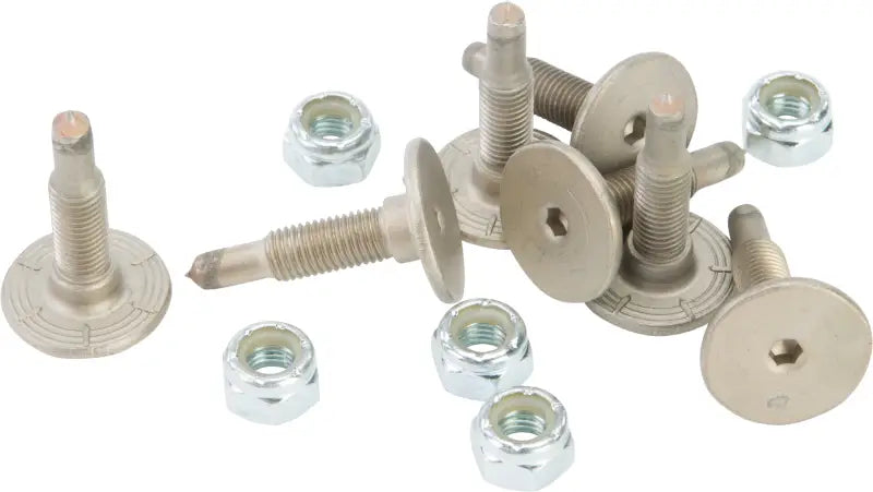 Metal snowmobile studs and locking nuts from SSP-1075-M Signature Series Trail Studs