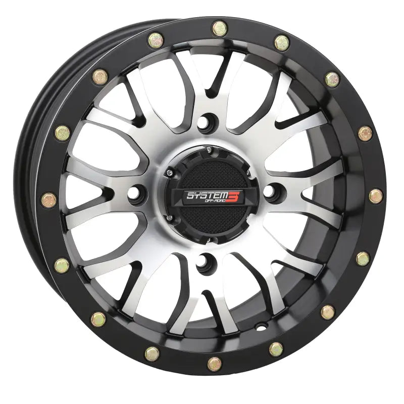St3 Wheel 14x7 5 + 2 ( + 30mm) 4/110 Matte Machined/Black - Powersports
