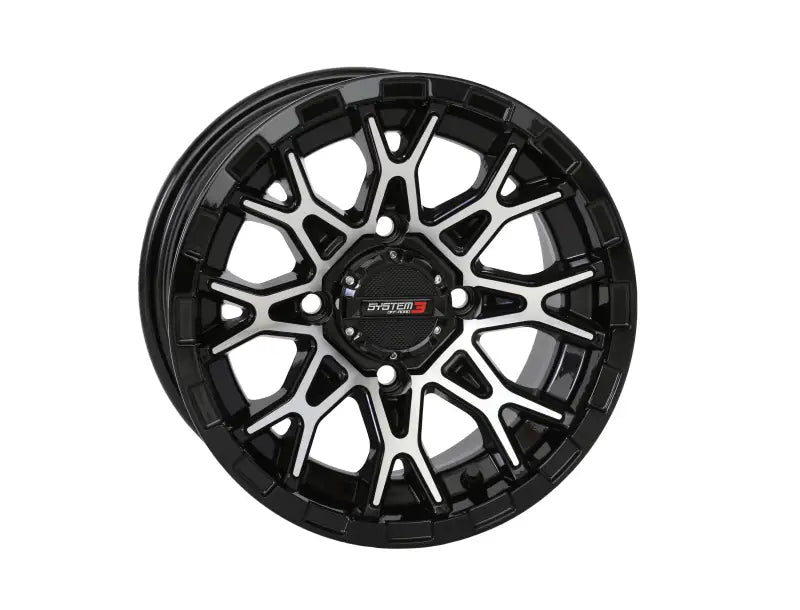St6 Wheel 12x7 2 + 5 (47mm) 4/110 Gloss Black/Machined - Powersports