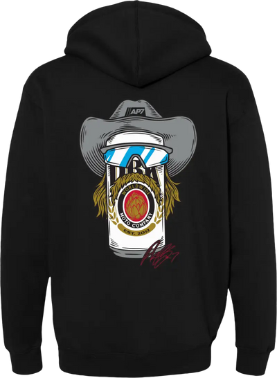 Stache Mullet Moto Hoodie Black Sm - DBK