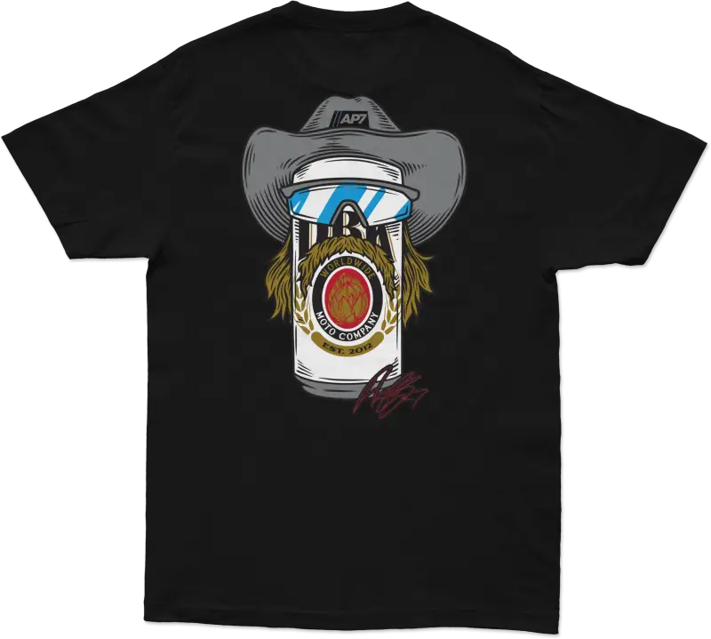 Stache Mullet Moto Tee Black Md - DBK