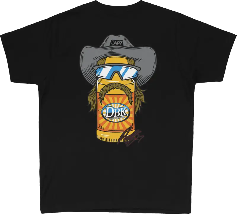 Stache Mullet Moto Youth Tee Black Yx - DBK